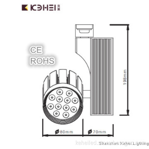 24W 85lm/w cree led track lighting with integrated lens